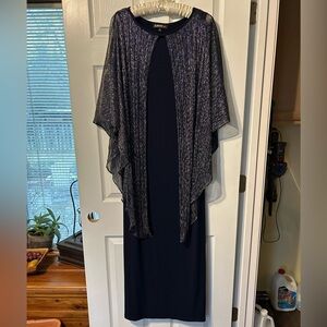 Glamour Navy Dress with Metallic Sheen